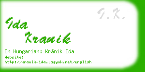 ida kranik business card