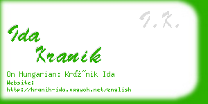 ida kranik business card